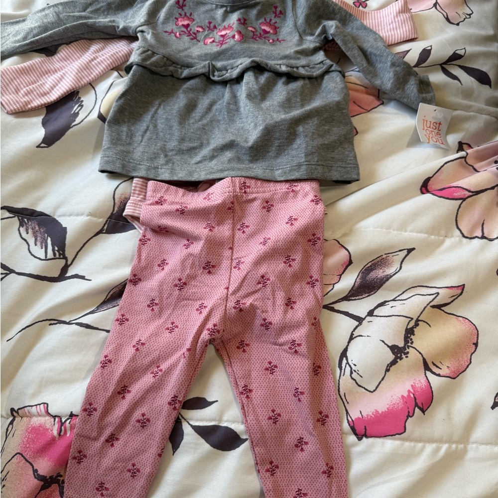 Just One You by Carter's Gray and Pink Kids Matching Set